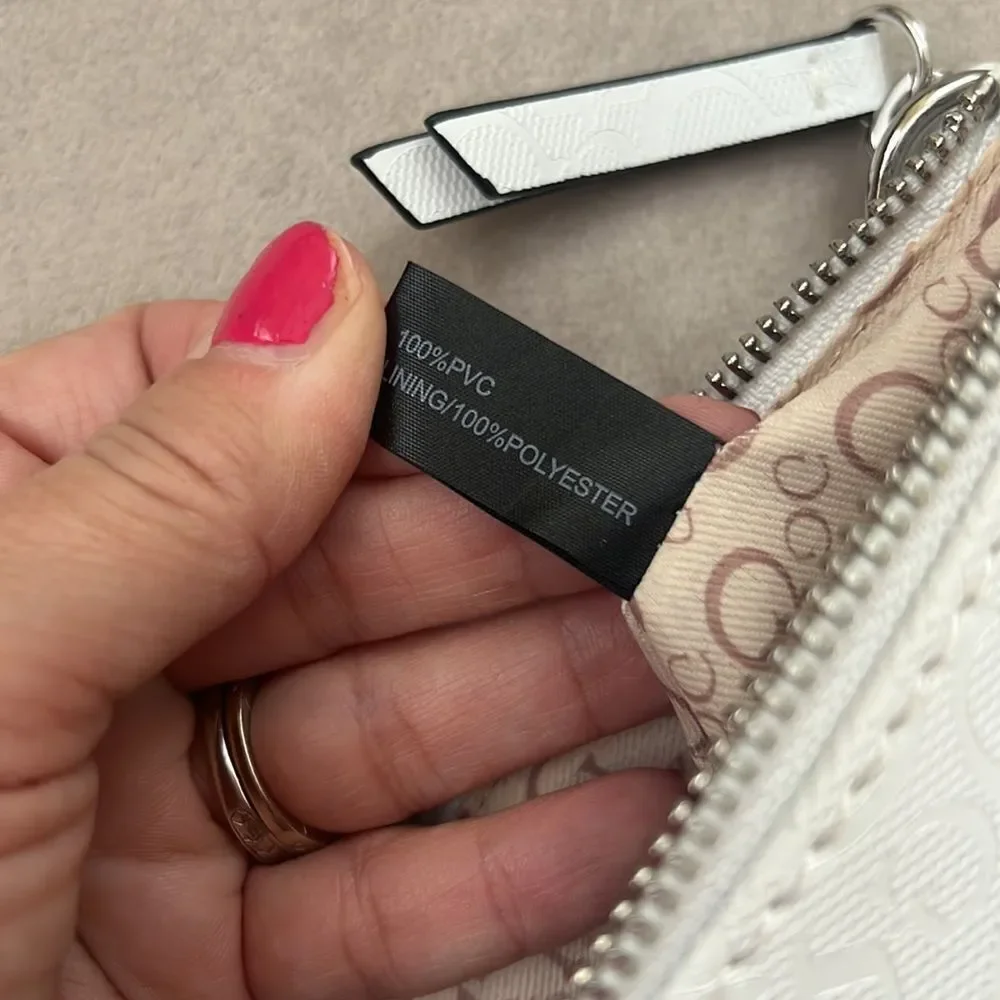 *Guess* True White Silver Chain Monogram Double Zip Crossbody Messenger Bag EUC!